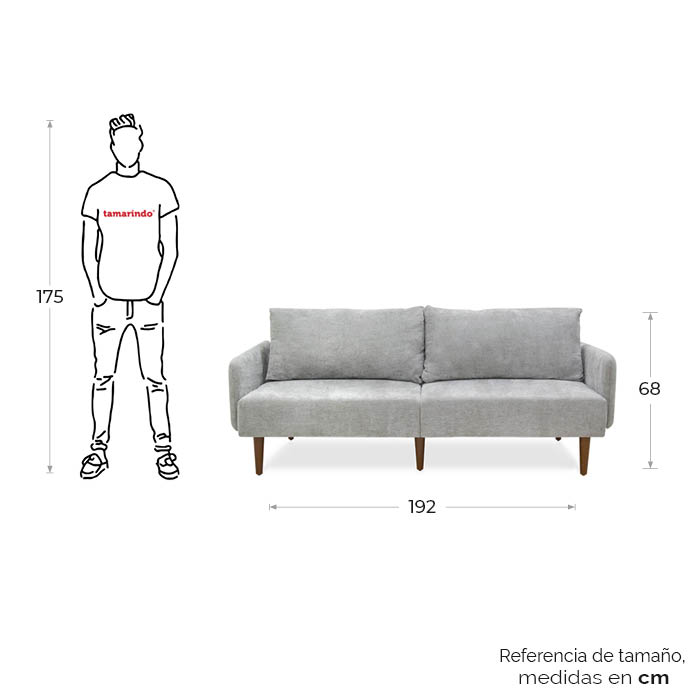 Futon Tela Gris Claro Cire | Sofá Cama y Futones | salas